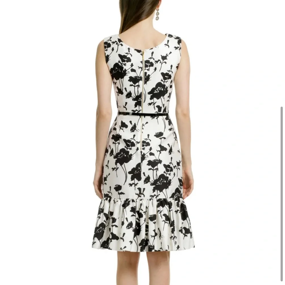 kate spade Black and White Floral Fit-and-Flare Dress